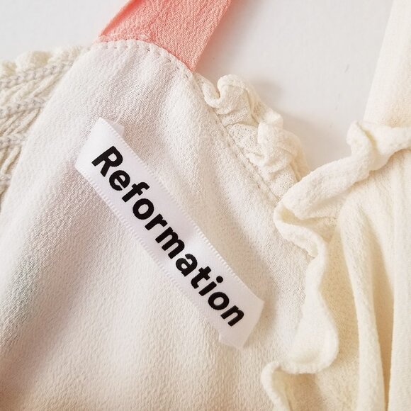 Reformation Christine Ruffle Mini Dress in Lady 0 Rare Romantic Coquette $218 - Picture 7 of 16